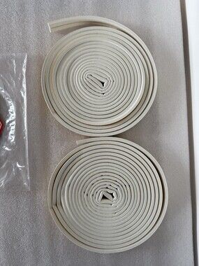Home Intuition D-Mouth Weather Strip White Self-Adhesive Door Seal 32ft 2-Pack